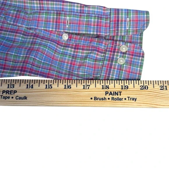 Polo Ralph Lauren Oxford Shirt Mens M Pink Plaid  Cotton Logo - Picture 6 of 7